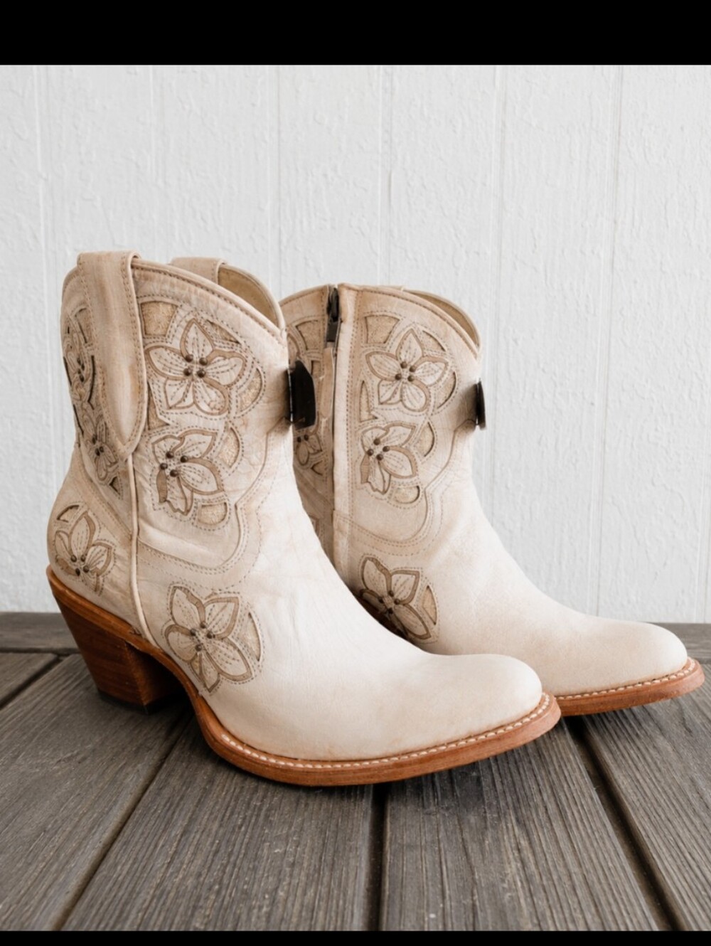 Shyanne Women's Lily Floral Embroidered Western Fashion Booties - Round Toe